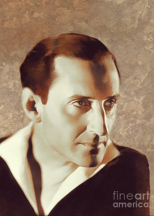 Basil Greeting Card featuring the painting Basil Rathbone, Movie Legend by Esoterica Art Agency