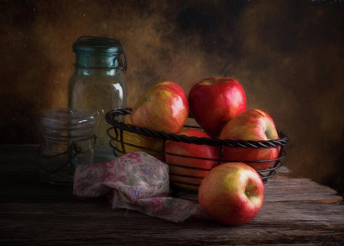 Apple Greeting Card featuring the photograph Basket of Apples by Tom Mc Nemar