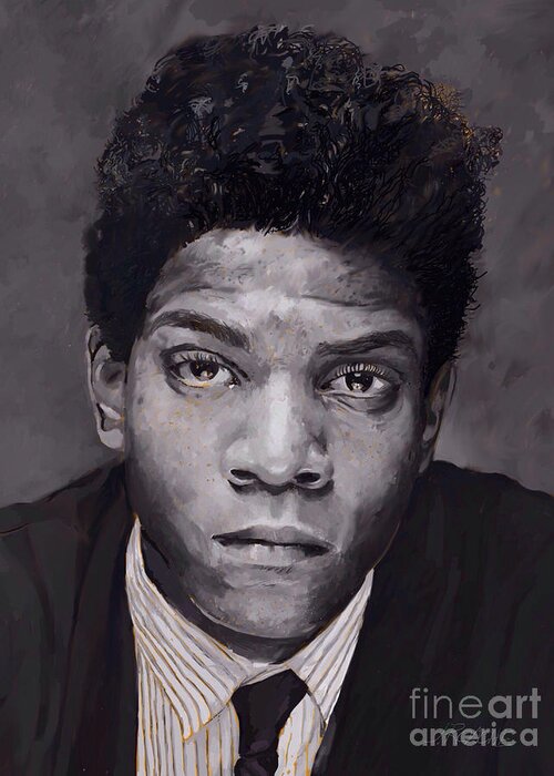 Basquiat Greeting Card featuring the digital art Basquiat by Joe Roache