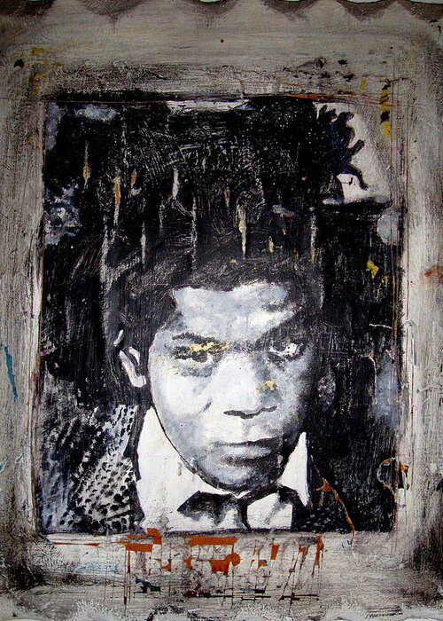 Basquiat Greeting Card featuring the painting Basquiat by Leigh Odom