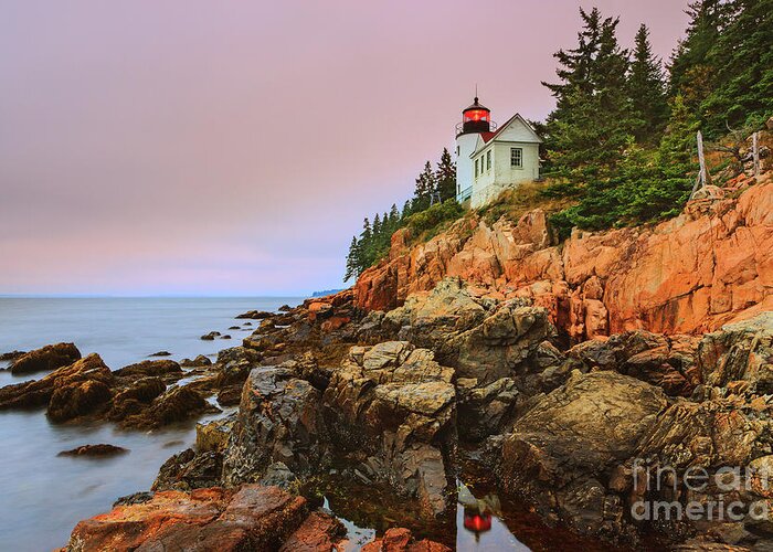 Usa Greeting Card featuring the photograph Bass Harbor Head Light - Maine by Henk Meijer Photography