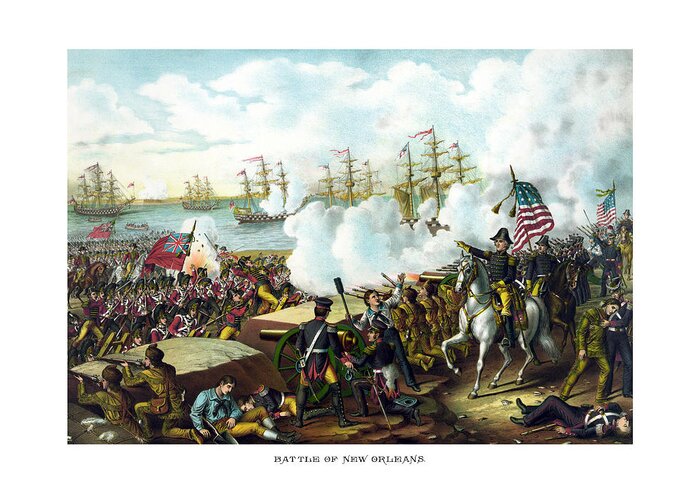 Andrew Jackson Greeting Card featuring the painting Battle of New Orleans by War Is Hell Store
