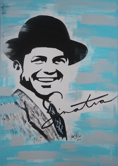 Sinatra Greeting Card featuring the painting Be Moore Frank by Antonio Moore