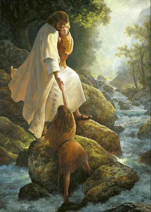 Jesus Greeting Card featuring the painting Be Not Afraid by Greg Olsen