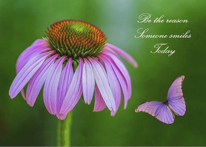 Cone Flower Greeting Card featuring the photograph Be The Reason by Cathy Kovarik