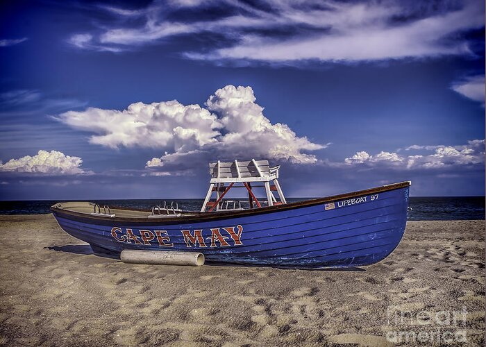 Jersey Greeting Card featuring the photograph Beach and Lifeboat by Nick Zelinsky Jr
