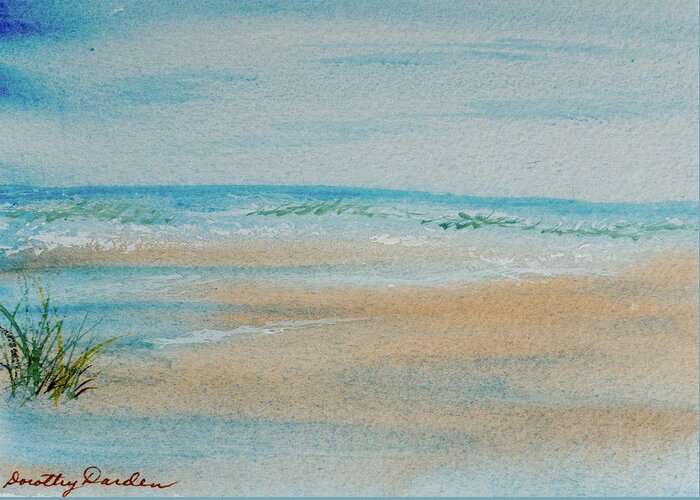 Beach Greeting Card featuring the painting Beach at High Tide by Dorothy Darden