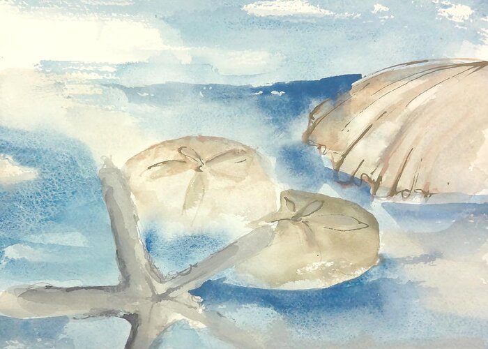 Original Watercolors Greeting Card featuring the painting Beach Cluster 1 by Chris Paschke