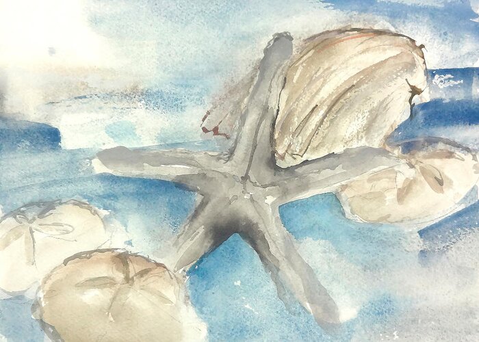 Original Watercolors Greeting Card featuring the painting Beach Cluster 3 by Chris Paschke