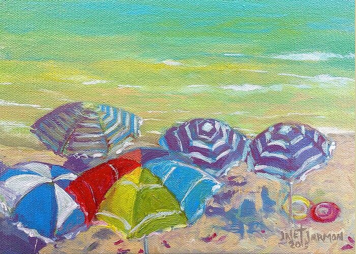 Beach Greeting Card featuring the painting Beach is Best by Jeanette Jarmon