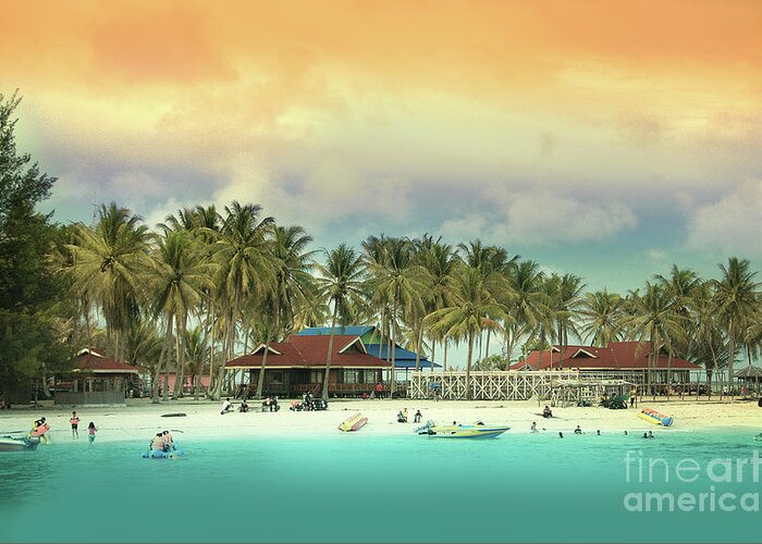 Darawan Island Greeting Card featuring the photograph Beach on Darawan Island by Charuhas Images