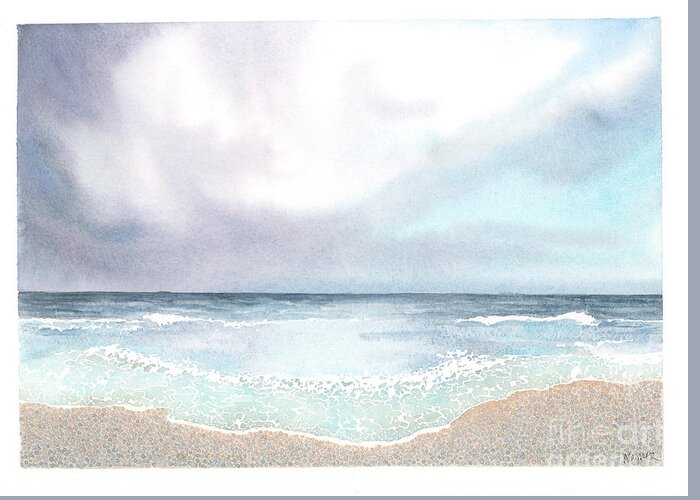 Florida Greeting Card featuring the painting Beach Storm by Hilda Wagner