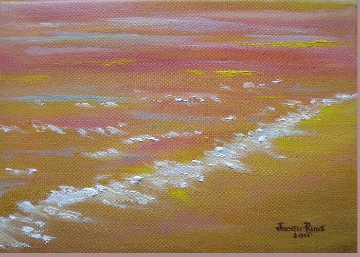 Beach Greeting Card featuring the painting Beach Sunset by Judith Rhue