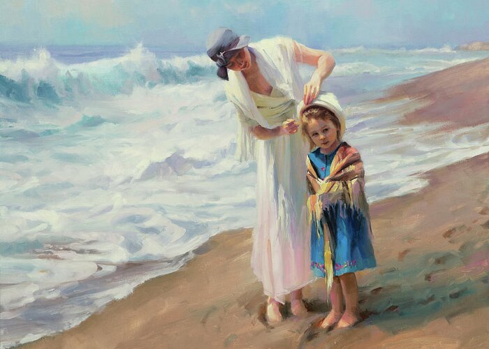 Beach Greeting Card featuring the painting Beachside diversions by Steve Henderson