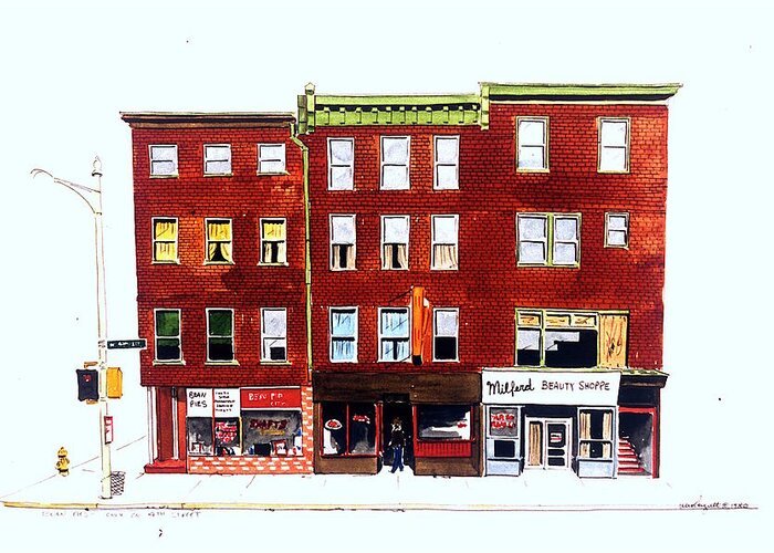 Wilmington De Greeting Card featuring the painting Bean Pies by William Renzulli