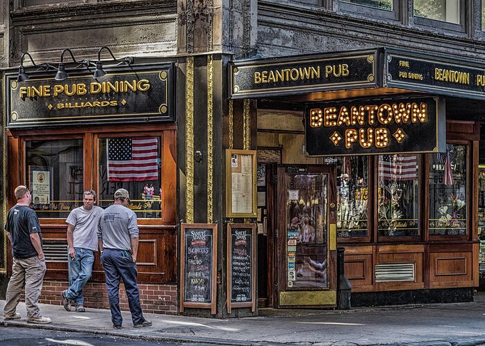 Beantown Pub Greeting Card featuring the photograph Beantown Pub by Darryl Brooks