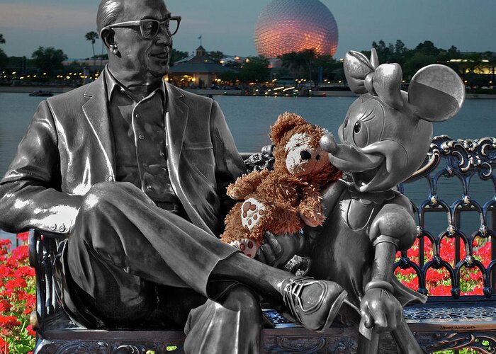 Fantasy Greeting Card featuring the photograph Bear and His Mentors Walt Disney World 05 MP by Thomas Woolworth