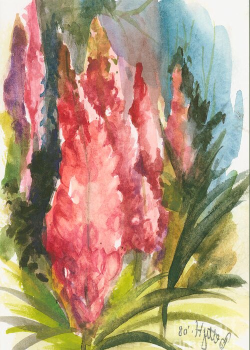 Flowers Greeting Card featuring the painting Beauties - Note Card by Elisabeta Hermann
