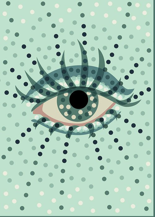 Art Greeting Card featuring the digital art Beautiful Abstract Dotted Blue Eye by Boriana Giormova