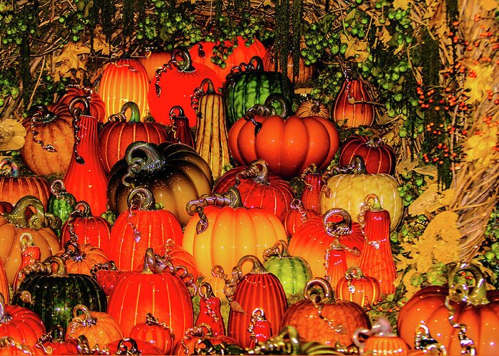 Fall Greeting Card featuring the photograph Beautiful Glass Pumpkins by Louis Dallara