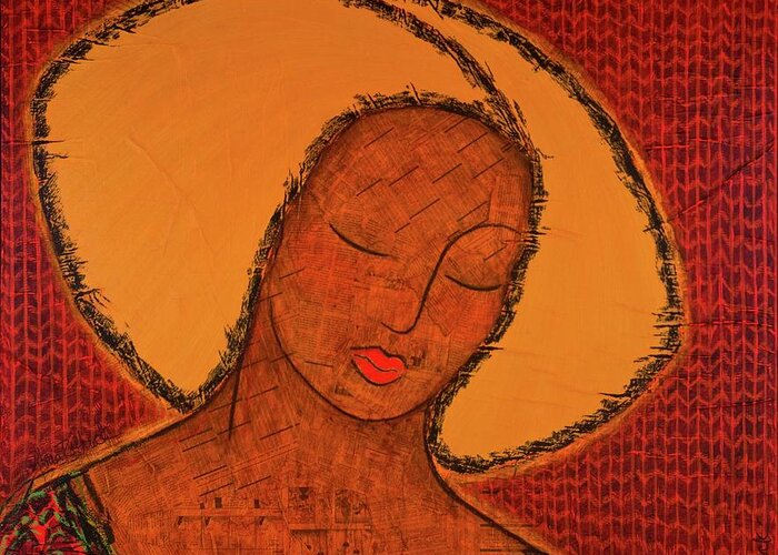 Meditation Greeting Card featuring the mixed media Beauty of Silence by Gloria Rothrock
