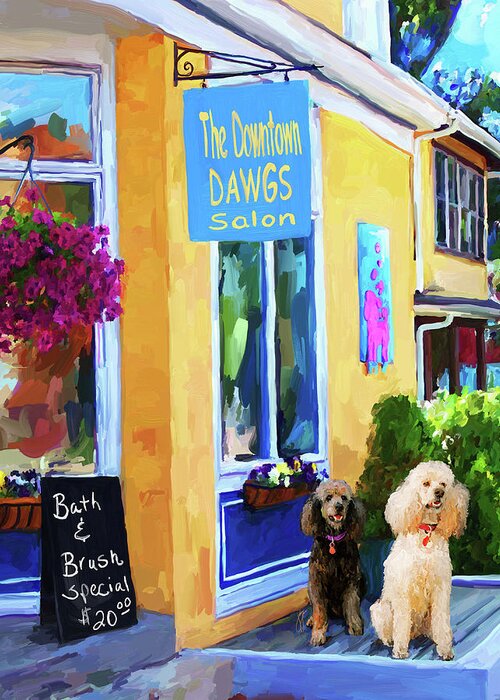 Poodle Greeting Card featuring the painting Beauty Shop by Jai Johnson