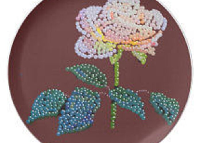  Greeting Card featuring the digital art Bedazzed Rose Plate by R Allen Swezey