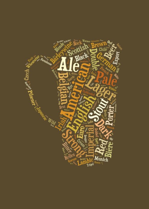Beer Greeting Card featuring the digital art Beer Lovers Tee by Edward Fielding