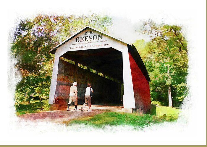 Beeson Greeting Card featuring the photograph Beeson Covered Bridge by Margie Wildblood