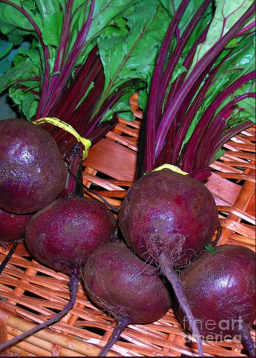 Kumu Farms Greeting Card featuring the photograph Beets In A Basket by James Temple