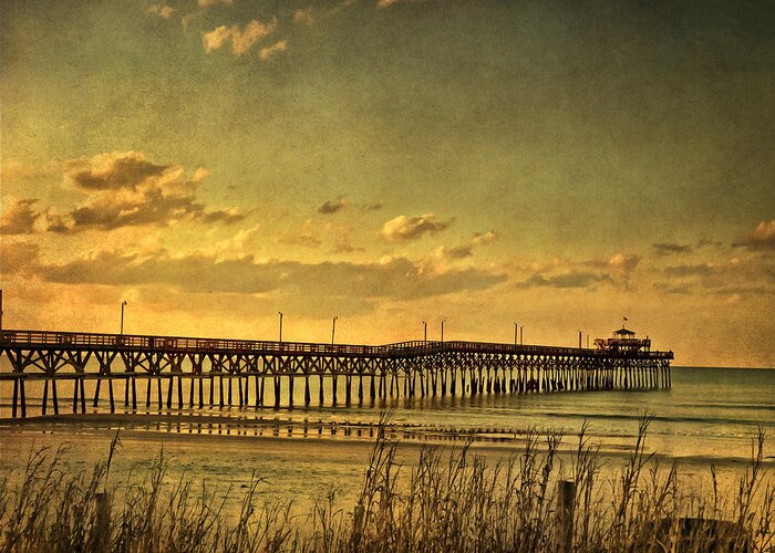 Cherry Grove Greeting Card featuring the photograph Behind Cherry Grove Pier by Trish Tritz