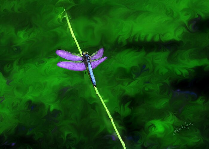 Dragonfly Greeting Card featuring the digital art Behind the Scenes by Lisa Redfern