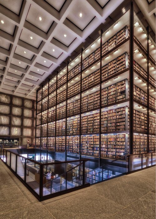 Yale University Library Greeting Card featuring the photograph Beinecke Rare Book and Manuscript Library by Susan Candelario