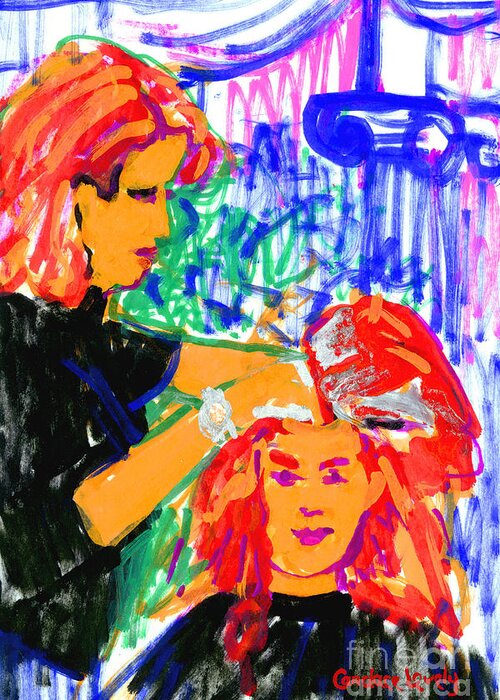 Red Head Greeting Card featuring the painting Being Foiled by Candace Lovely