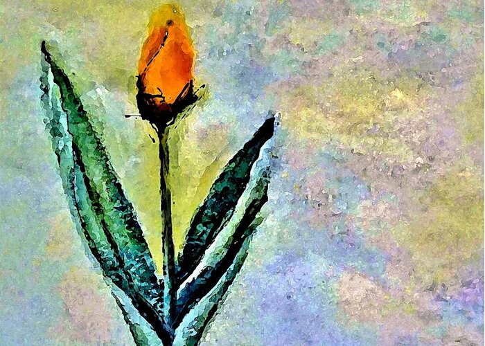 Tulip Greeting Card featuring the painting Being Single by Lisa Kaiser