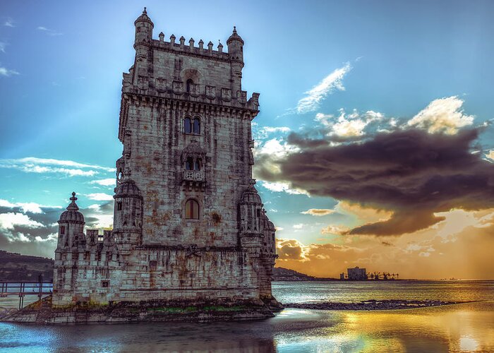 Belem Greeting Card featuring the photograph Belem Tower II by Nisah Cheatham