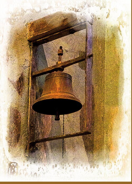 Bell Greeting Card featuring the photograph Bell In The Old Cathedral Of Cuenca, Ecuador by Al Bourassa