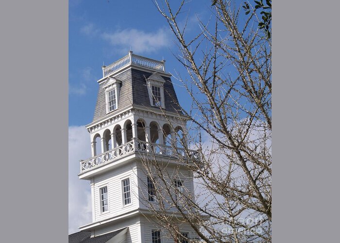 Bell Tower Of St. Charles Borromeo In Grand Coteau Greeting Card featuring the photograph Bell Tower of St. Charles Borromeo in Grand Coteau by Seaux-N-Seau Soileau