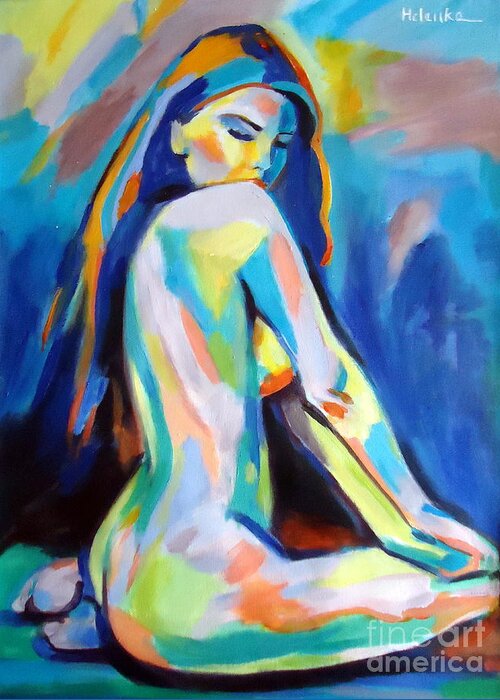 Nude Figures Greeting Card featuring the painting Belle by Helena Wierzbicki