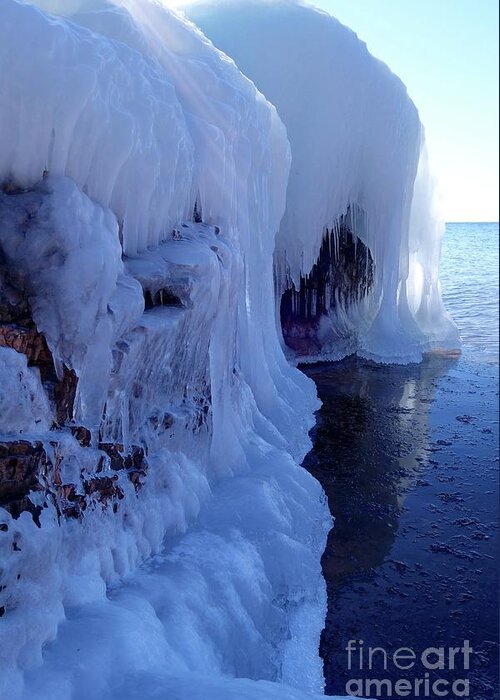 Lake Superior Greeting Card featuring the photograph Belled Ice by Sandra Updyke