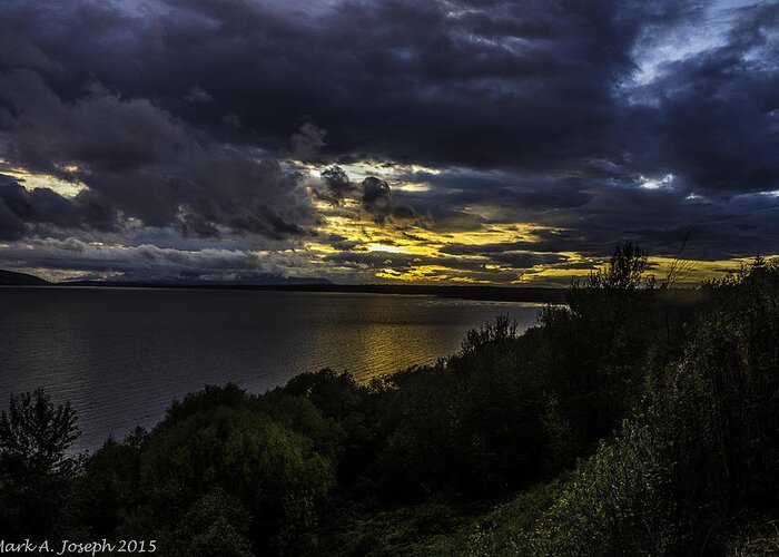 Sunset Greeting Card featuring the photograph Bellingham Bay Sunset by Mark Joseph