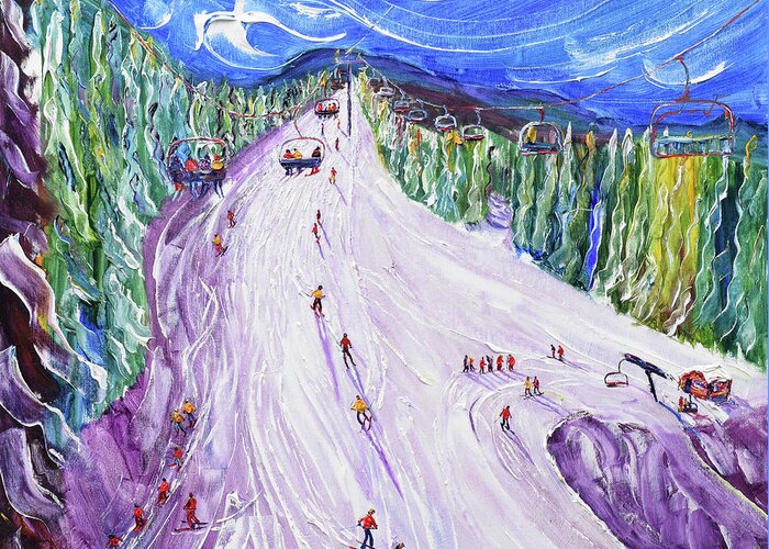 Morzine Greeting Card featuring the painting Belvedere chair by Pete Caswell