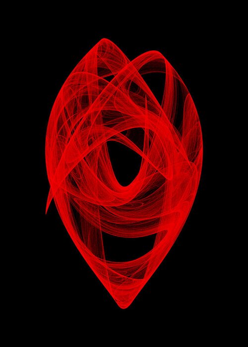 Strange Attractor Greeting Card featuring the digital art Bends Unraveling I by Robert Krawczyk