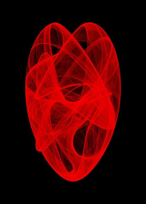 Strange Attractor Greeting Card featuring the digital art Bends Unraveling III by Robert Krawczyk
