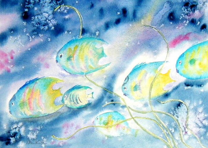 Fish Greeting Card featuring the painting Beneath the Waves by Diane Kirk
