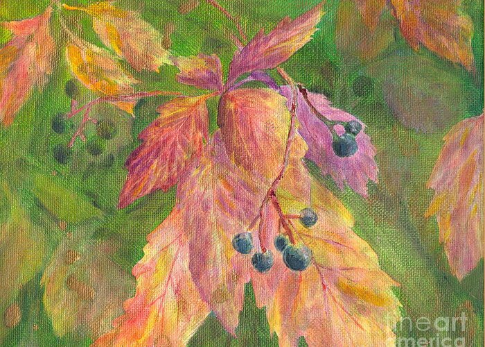 Berries Greeting Card featuring the painting Berry Challenge by Denise Hoag