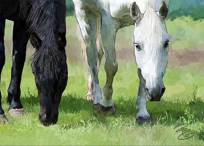 Agriculture Greeting Card featuring the digital art Best Buddies by Debra Baldwin