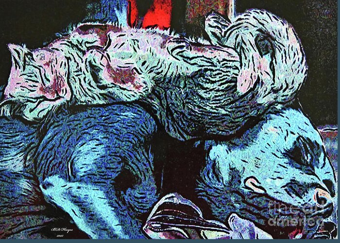 Dogs Greeting Card featuring the digital art Best Buds by DB Hayes