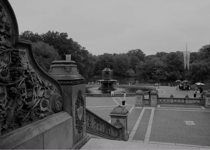 Bethesda Fountain Greeting Card featuring the photograph Bethesda Fountain Steps by Christopher J Kirby