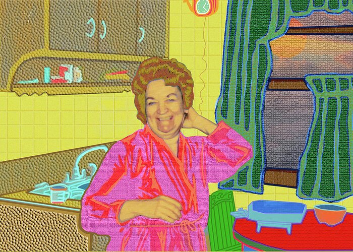 Color Greeting Card featuring the digital art Bev's Kitchen by Rod Whyte